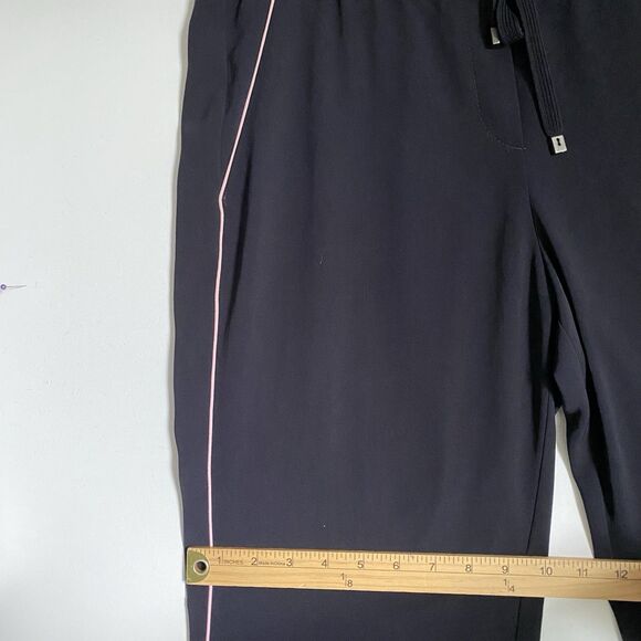 Marc Cain Wide Leg Pants Women L Black Relaxed Designer Old Money Quiet Luxury - Picture 9 of 11